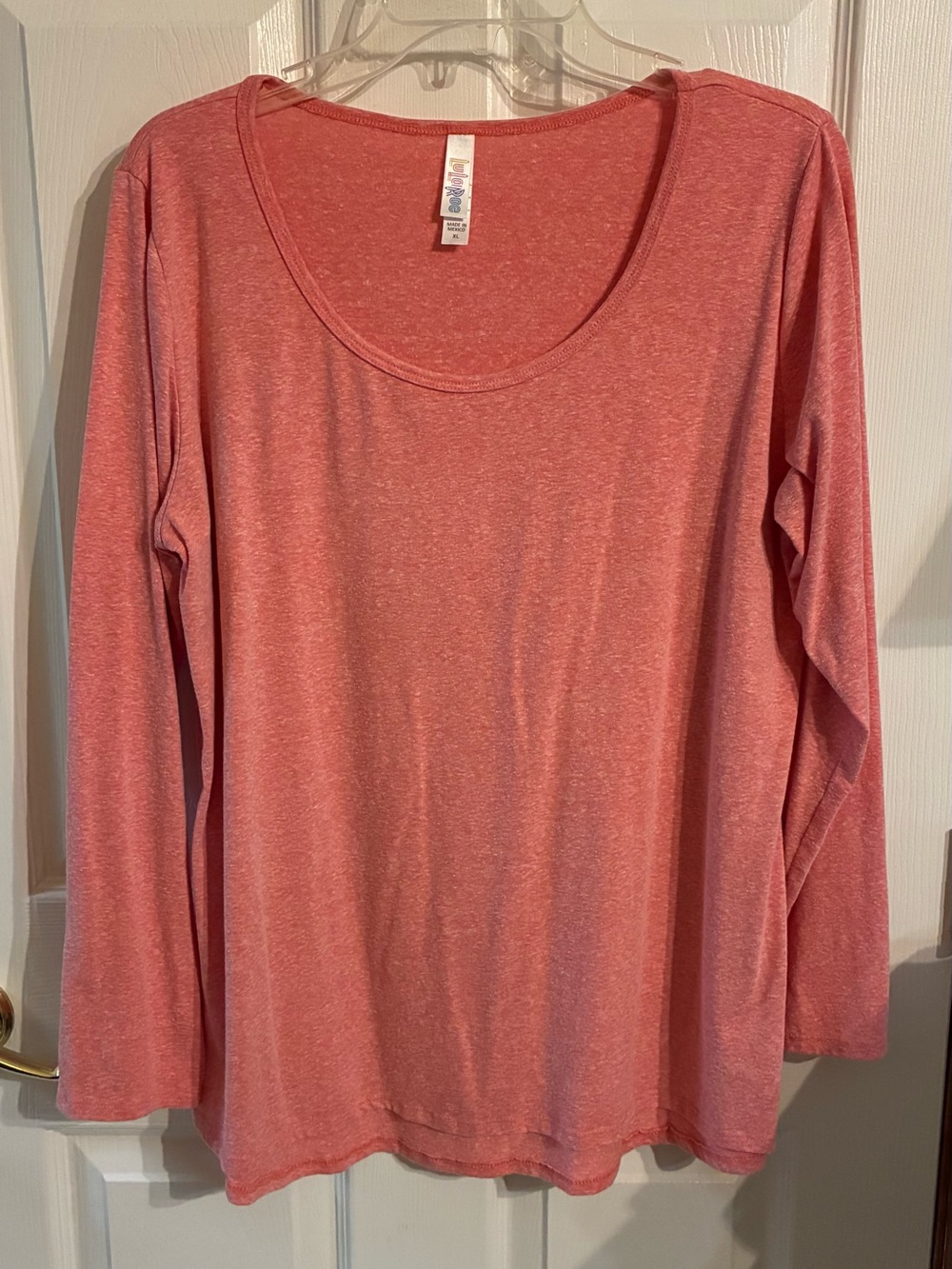 LuLaRoe Scoop Neck Long Sleeve Top - Coral Pink